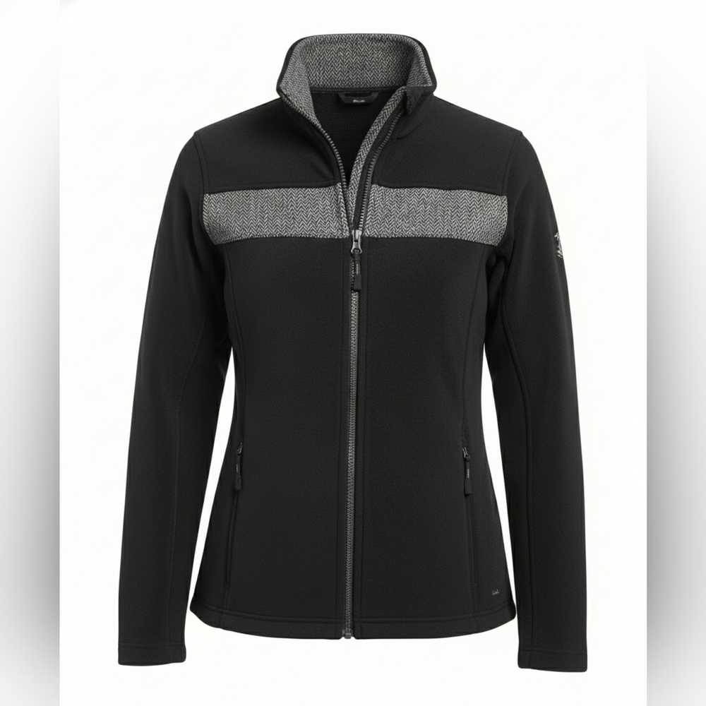 Abacus Sporty Jacket Black Knit Adventure Travel Golf Running Yoga Activewear